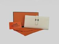 Hermes Dogon Clemence Leather Wallet Off-white H0005M
