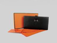 Hermes Dogon Clemence Leather Wallet In Black H0005I