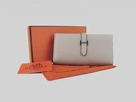 Hermes Dogon Clemence Leather Wallet In Gray H0005C
