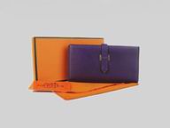 Hermes Dogon Clemence Leather Wallet In Purple H0005A
