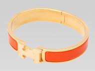 Hermes Click H Logo Enamelled Bracelet Orange Gold H46988