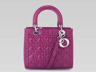 Dior Lady Dior Patent Leather Bag In Purple D2991