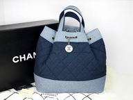 Chanel Denim Canvas Double Colour Bagpack Deep/Blue A126055