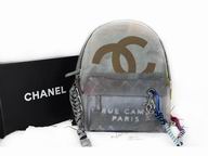 Chanel Medium Graffiti Printed Canvas Backpack Coffee-Blue A362404
