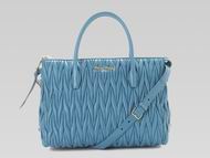 Miu Miu Matelasse Lamskin Handbag Peacock Blue RN1017