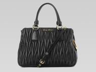 Miu Miu Matelasse Lux Nappa Leather Shoulder Bag Black RN76764