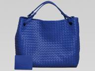 Bottega Veneta Nappa Double Handle Woven Bag Light Blue BV179320