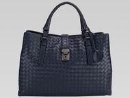 Bottega Veneta Cowhide With Lock Woven Bag Deep Blue BV503020