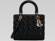 Dior Lady Dior Cannage Lambskin Leather In Black D2916