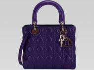 Dior Lady Dior Lambskin Leather Bag Purple D2899