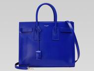 YSL Saint Laurent SAC DE JOUR Calfskin&Chamois Small Tote RoyalBlue YSL518462