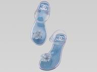 2013 Chanel Double C Camellia Strappy Sandals In Blue A44027