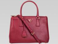 Prada Saffiano Lux Medium Cowhide Handbag In Red PR503171