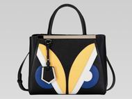 Fendi 2Jours Calfskin Leather Hand/shouldbag In Black 8BH255