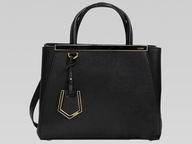 Fendi Petite 2Jours Cowhide Hand/shouldbag Black F508680