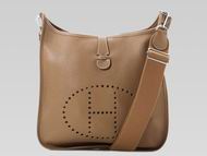 Hermes Togo Leather Evelyne Bag In Brown H1045