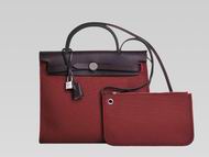 Hermes Herbag 31 Toile Officier Shoulder-Bag Coffer Red H54208