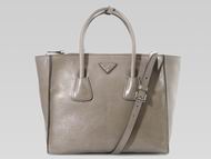 Prada Glace Calfskin Triangle Logo Bag In Khaki P269341