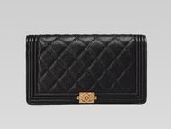 Chanel Caviar Anti-Gold CC long Wallet In Black A54112