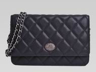 Chanel 2015 Caviar Cannage Pattern mini Woc Bag Black A69366