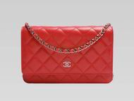 Chanel Ceramics CC Caviar Woc mini Bag Silver Red A58549