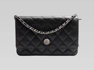Chanel Retro CC Caviar Woc mini Flap Bag Long Chain Black A58350