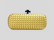 Bottega Veneta Satin Intreccio Impero Ayers Stretch Knot Yellow BV202033