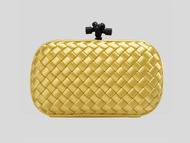 Bottega Veneta Satin Intreccio Impero Ayers Knot Yellow BV53562