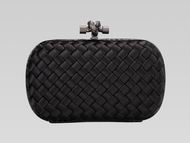 Bottega Veneta Satin Intreccio Impero Ayers Knot Black BV52033