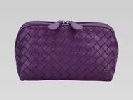 Bottega Veneta Lambskin Weave Make Up Pocket Purple BV58822