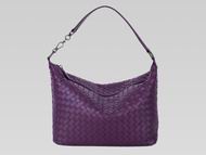 Bottega Veneta Brunito Intrecciato Grosgrain Shoulder Bag Purple BV239981