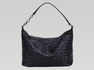 Bottega Veneta Brunito Intrecciato Grosgrain Shoulder Bag DarkBlue BV239984