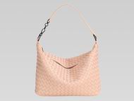 Bottega Veneta Brunito Intrecciato Grosgrain Shoulder Bag Nude BV239986