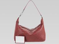 Bottega Veneta Brunito Intrecciato Grosgrain Large Bag Brick-red BV309065