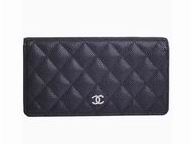 Chanel Classic CC Caviar Long Wallet Black Silver A31509