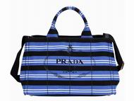 Prada Denim Canapa Stampata Triangle Logo Bag Black/Blue BN58569