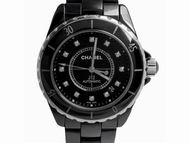 Chanel Black J12 Large Size Special Diamond Dial H1626
