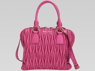 Miu Miu Matelasse Lux Nappa Leather Handbag Peach Red RL0099
