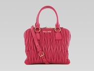 Miu Miu Matelasse Lux Nappa Leather Handbag In Red RL0098