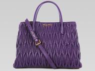 Miu Miu Matelasse Lux Nappa Leather Large Bag In Purple RN941M