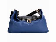 Miumiu Calfskin Hobo Cloud Bag In Blue/black RR1918
