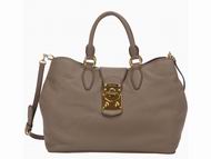 Miu Miu Madras Calfskin Handbag In Kahki RNC888