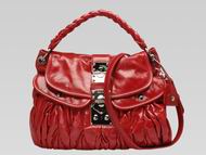 Miu Miu Matelasse Lux Nappa Leather Hobo Bag In Red RR1301