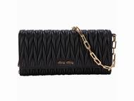 Miu Miu Matelassé Lux Nappa In Nero Clutch RP0345