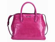 Miu Miu Vitello Shine Calfskin Handbag Peach Red RN1016