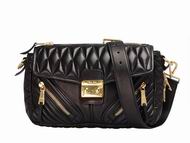 Miu Miu Matelasse Biker Black Quilted Shoulder Bag RR1904