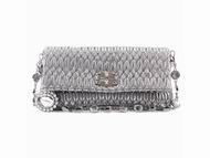 Miu Miu Nappa Crystal Clutch Bag Silver Color RP0233 FVJ F0135