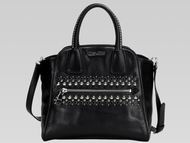 Miu Miu Vitello Calfskin With Studs Handbag In Black MIU534454