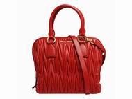 Miu Miu Matelasse Lux Nappa Leather Handbag Bright Red RL0092