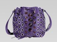 Miu Miu Vele Mini Jewel Embellished Bucket Bag Red RT0559PE